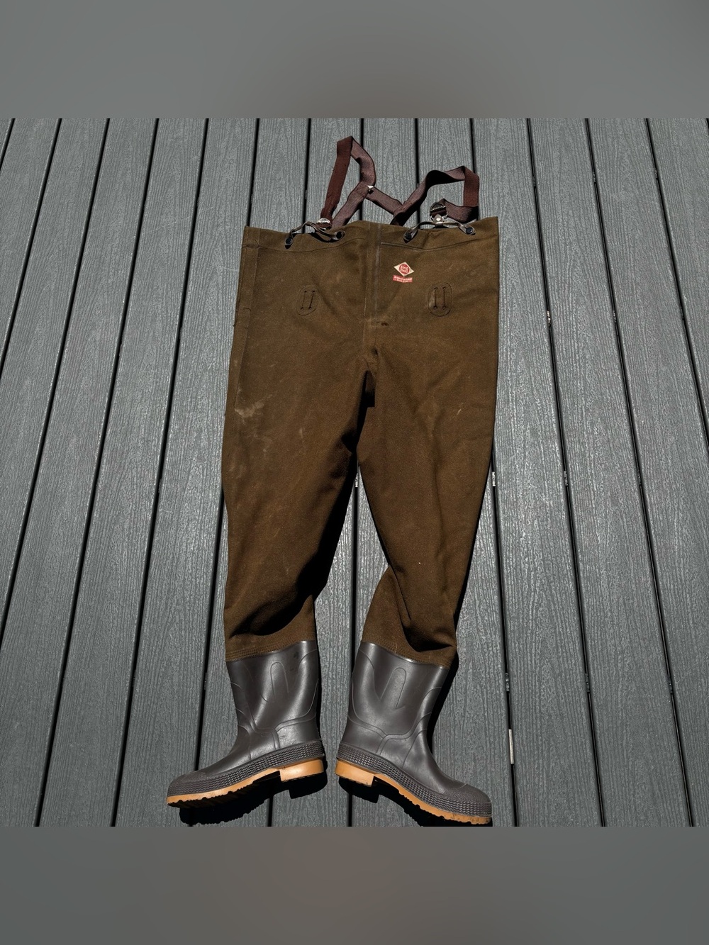Vintage Red Ball Insulated Chest Waders Boot Size 9 Made in USA